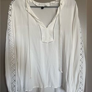 White Women's Top with Lace Detail